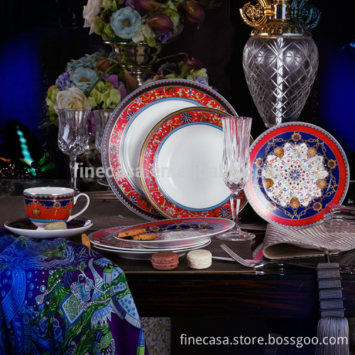 30 Pieces Luxury Fine Bone China Ceram Dinner Set